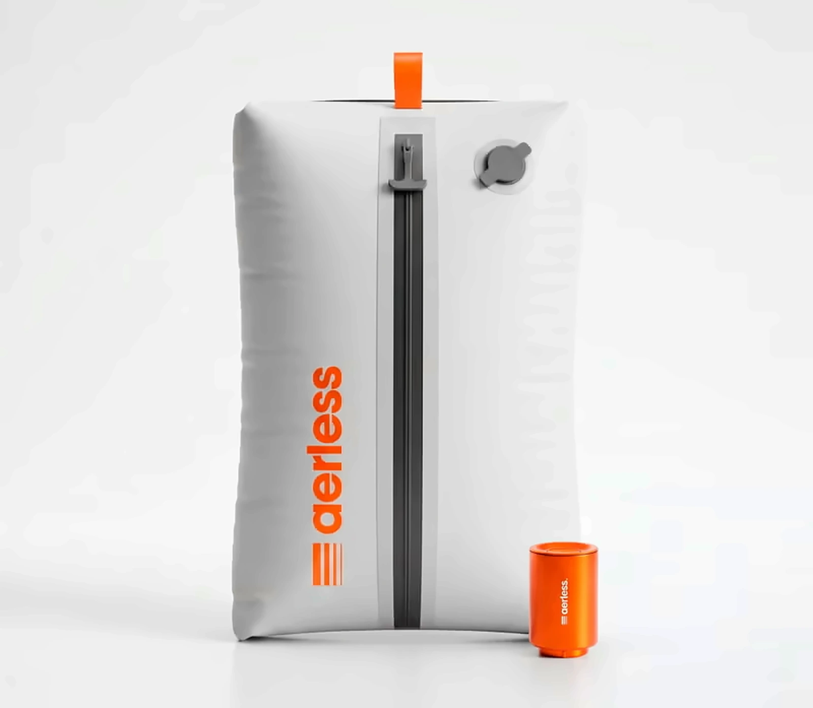Aerless vacuum bag with compact air pump